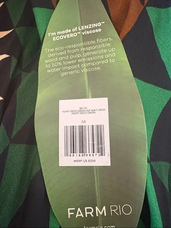 Farm Rio Geometric Kaleidoscope Slip Maxi Dress NWT Size Medium - Picture 6 of 7